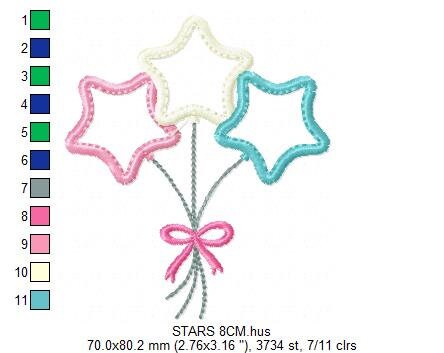 Star embroidery designs - balloons embroidery design machine embroidery pattern - Star applique design - kid embroidery birthday embroidery