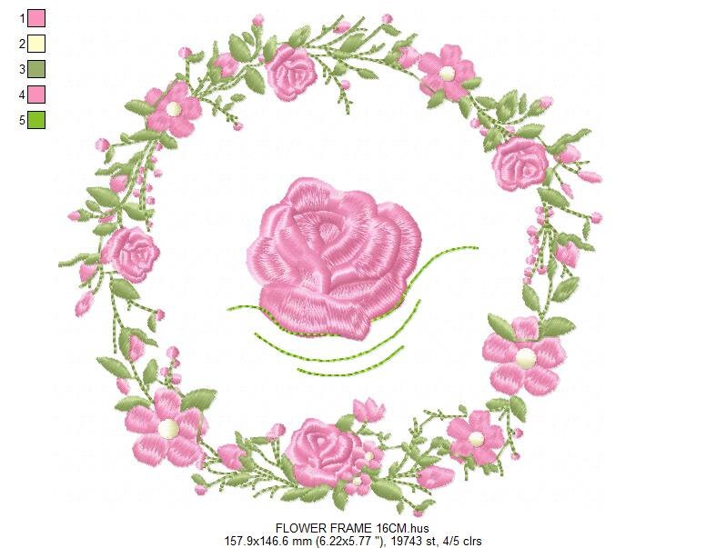 Frame embroidery designs - Flower embroidery design machine embroidery pattern - rose embroidery file girl embroidery - roses frame design Marcia Embroidery