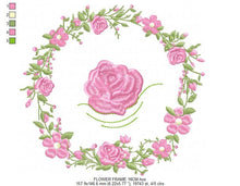 Carica l&#39;immagine nel visualizzatore di Gallery, Frame embroidery designs - Flower embroidery design machine embroidery pattern - rose embroidery file girl embroidery - roses frame design
