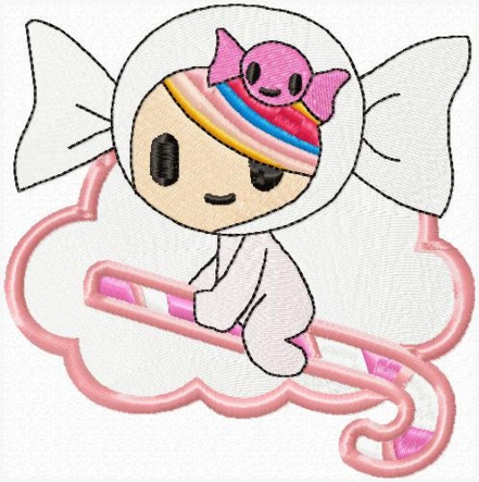 Caramella embroidery designs - Tokidoki embroidery design machine embroidery pattern - digital download - girl embroidery file Donutella Marcia Embroidery
