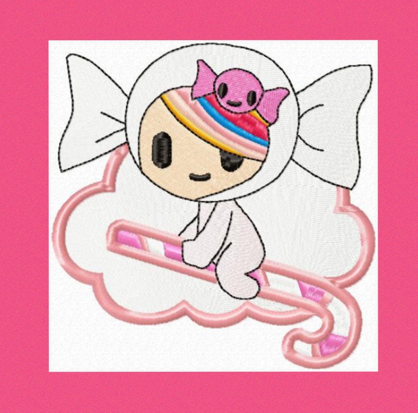 Caramella embroidery designs - Tokidoki embroidery design machine embroidery pattern - digital download - girl embroidery file Donutella Marcia Embroidery