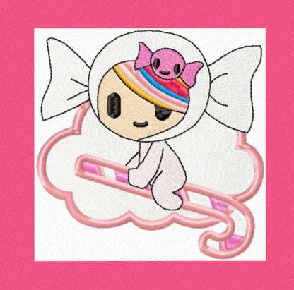 Caramella embroidery designs - Tokidoki embroidery design machine embroidery pattern - digital download - girl embroidery file Donutella Marcia Embroidery