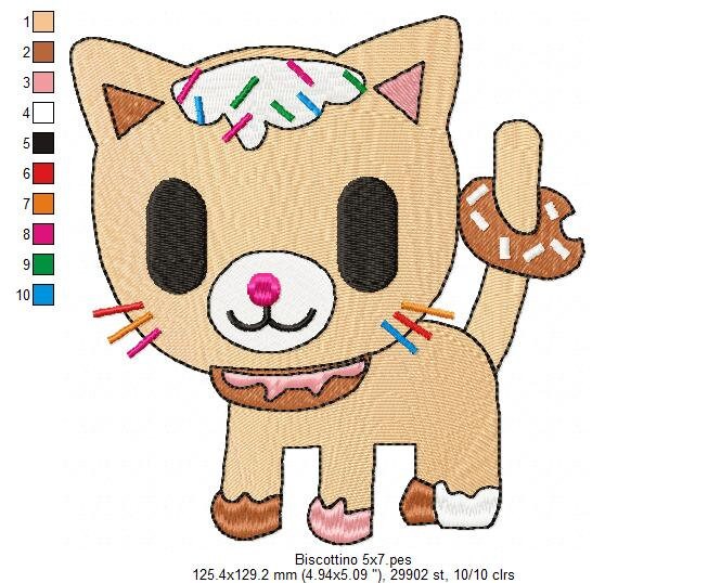 Biscotinno embroidery designs - Tokidoki embroidery design machine embroidery pattern - instant download - girl embroidery file Donutella Marcia Embroidery