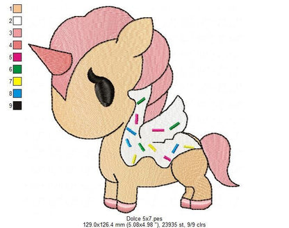 Dolce Unicorn embroidery designs - Tokidoki embroidery design machine embroidery pattern - instant download - cartoon embroidery baby girl - Marcia Embroidery