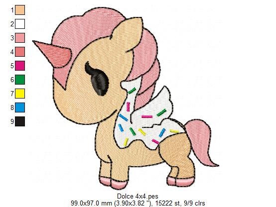 Dolce Unicorn embroidery designs - Tokidoki embroidery design machine embroidery pattern - instant download - cartoon embroidery baby girl - Marcia Embroidery