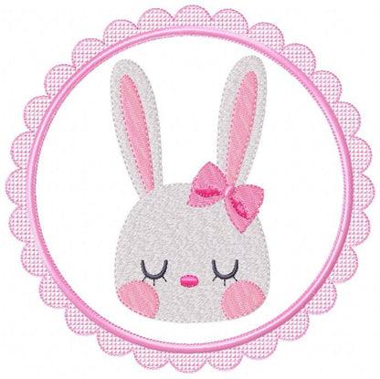 Bunny embroidery design - Rabbit embroidery designs machine embroidery pattern - Baby boy and girl nursery frame file - Instant download pes