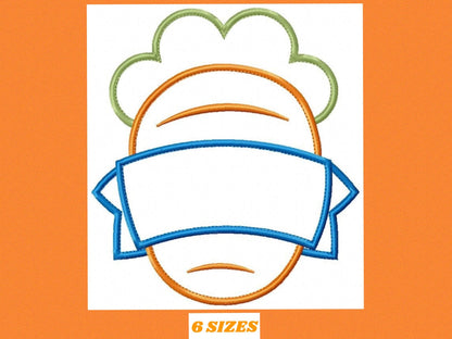 Carrot embroidery design - Carrot applique machine embroidery pattern - Tag School Easter file - Baby boy and girl - Instant download Marcia Embroidery
