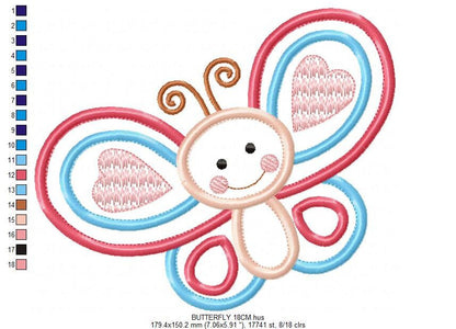 Butterfly embroidery design - Baby girl embroidery designs machine embroidery pattern - Butterfly applique design - instant download pes jef