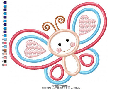 Butterfly embroidery design - Baby girl embroidery designs machine embroidery pattern - Butterfly applique design - instant download pes jef