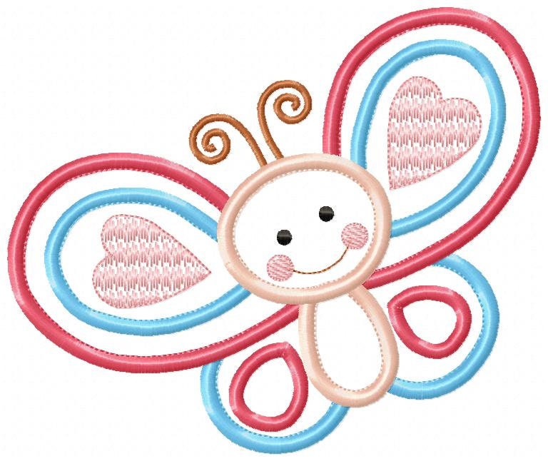 Butterfly embroidery design - Baby girl embroidery designs machine embroidery pattern - Butterfly applique design - instant download pes jef