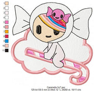 Cargar imagen en el visor de la galería, Caramella embroidery designs - Tokidoki embroidery design machine embroidery pattern - digital download - girl embroidery file Donutella
