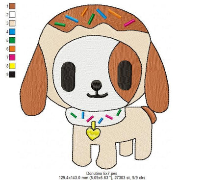 Donutino embroidery designs - Tokidoki embroidery design machine embroidery pattern - instant download - pet embroidery file Donutella Marcia Embroidery