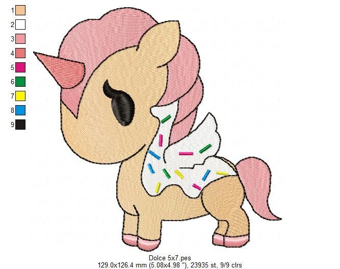 Dolce Unicorn embroidery designs - Tokidoki embroidery design machine embroidery pattern - instant download - cartoon embroidery baby girl - Marcia Embroidery