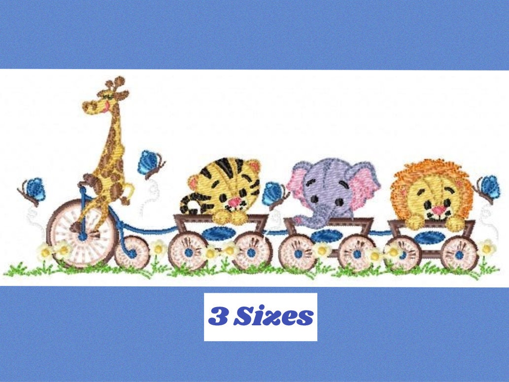 Safari embroidery designs - Animals embroidery design machine embroidery pattern - Nursery embroidery file - lion elephant giraffe leopard