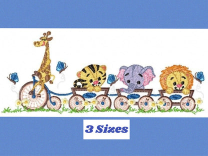 Safari embroidery designs - Animals embroidery design machine embroidery pattern - Nursery embroidery file - lion elephant giraffe leopard