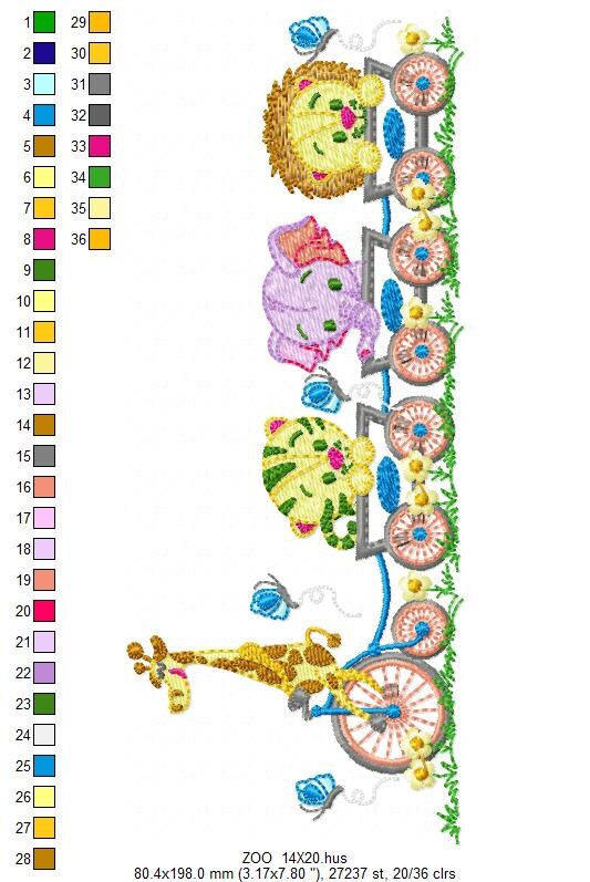 Safari embroidery designs - Animals embroidery design machine embroidery pattern - Nursery embroidery file - lion elephant giraffe leopard