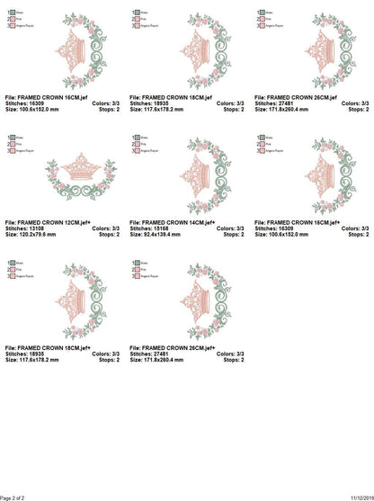 Crown embroidery designs - Laurel Wreath with Crown embroidery design machine embroidery pattern - newborn embroidery file crown design