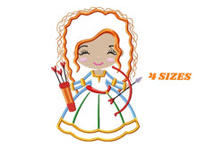 Load image into Gallery viewer, Brave Princess Merida embroidery designs - Disney Princess embroidery design machine embroidery pattern - Princess applique girl embroidery
