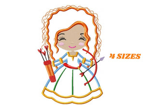 Brave Princess Merida embroidery designs - Disney Princess embroidery design machine embroidery pattern - Princess applique girl embroidery