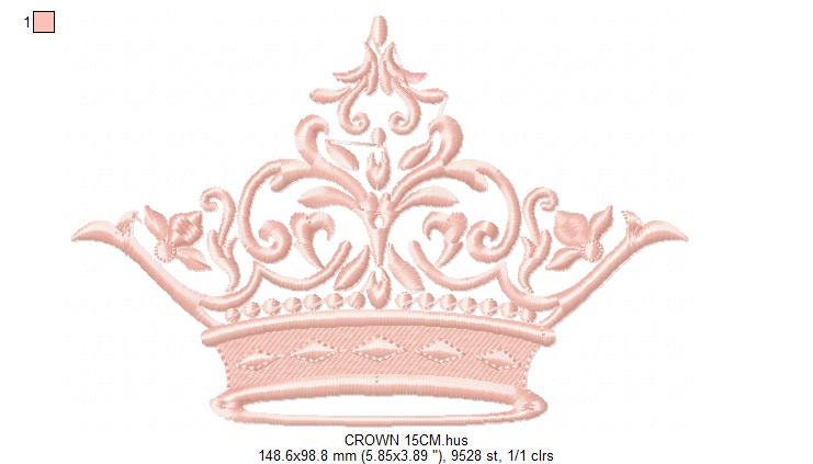 Crown embroidery designs - Laurel Wreath with Crown embroidery design machine embroidery pattern - newborn embroidery file crown design