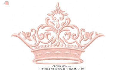 Crown embroidery designs - Laurel Wreath with Crown embroidery design machine embroidery pattern - newborn embroidery file crown design
