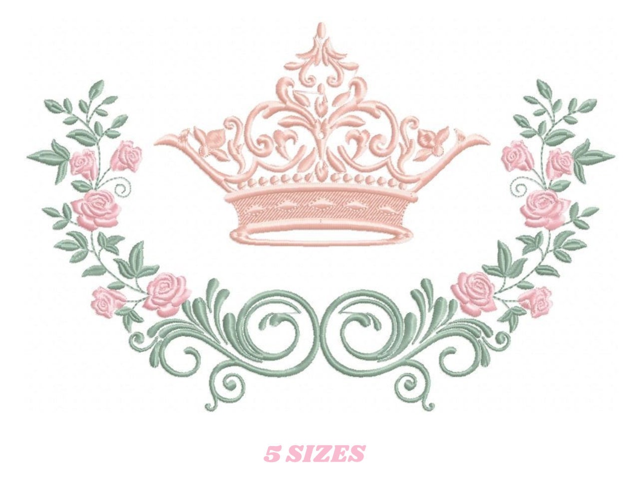 Crown embroidery designs - Laurel Wreath with Crown embroidery design machine embroidery pattern - newborn embroidery file crown design