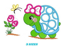 Cargar imagen en el visor de la galería, Turtle embroidery design - Water Lake Animal embroidery designs machine embroidery pattern - Female Turtle applique - instant download pes
