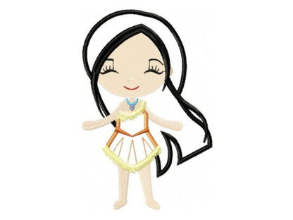 Pocahontas embroidery designs - Disney Princess embroidery design machine embroidery pattern - Princess applique design indian embroidery Marcia Embroidery