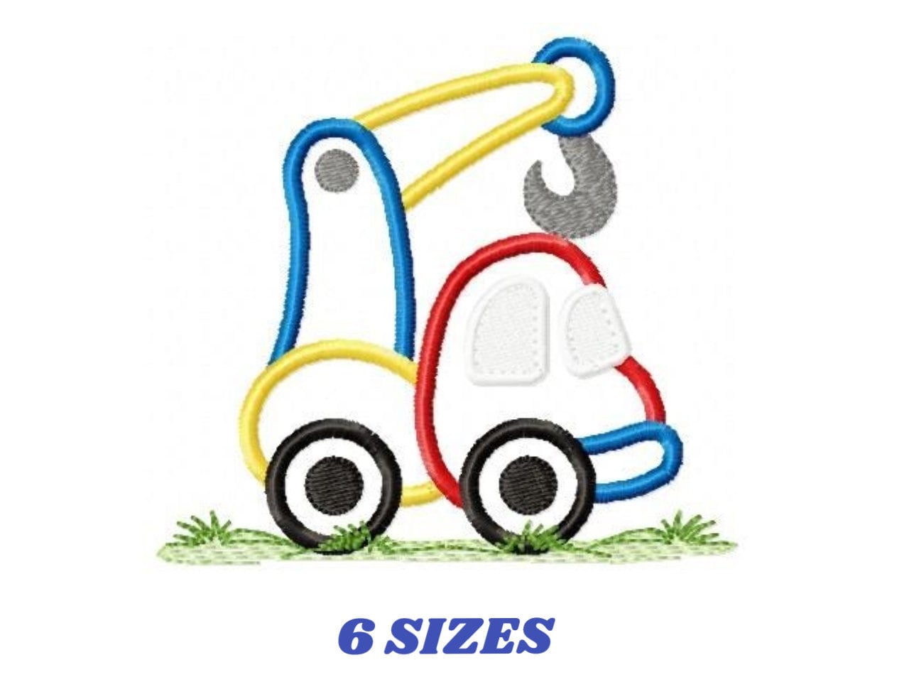 Crane embroidery designs - truck applique machine embroidery pattern - Baby Boy Crane applique - Instant digital download pes jef dst hus