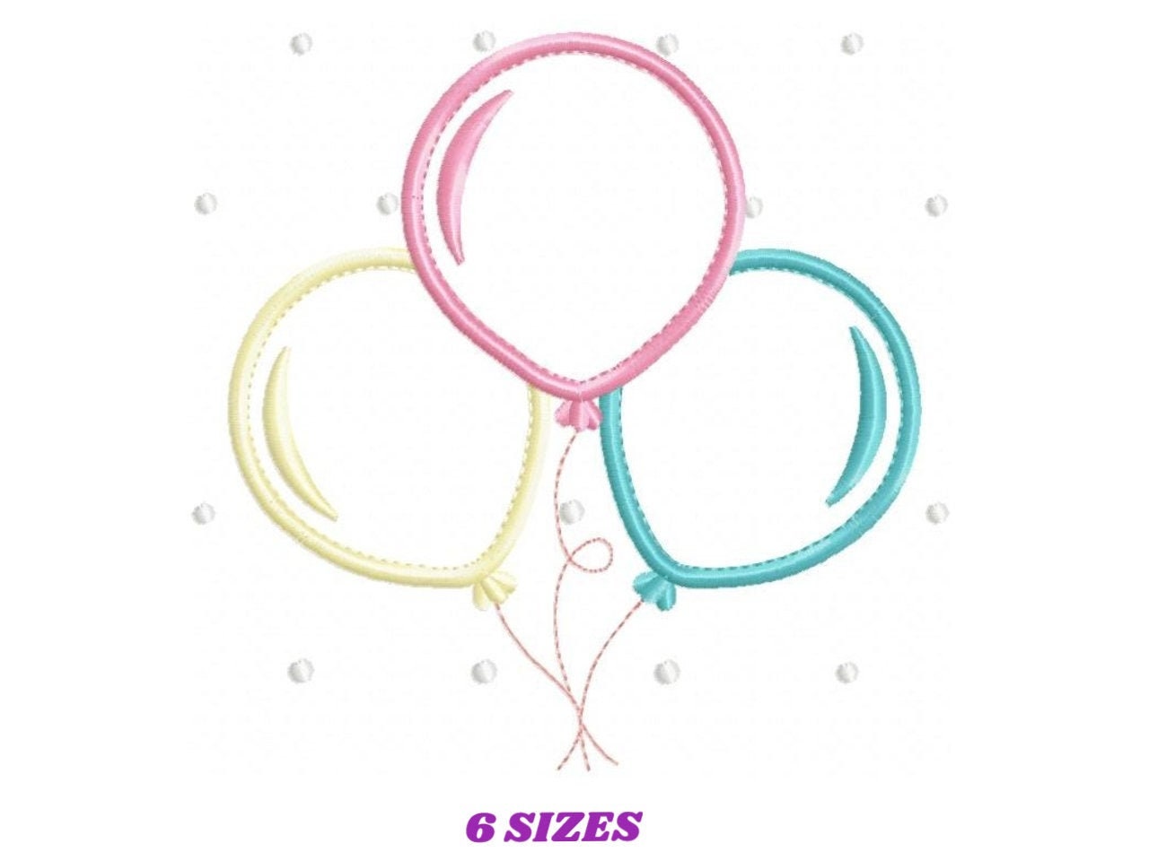 Balloon embroidery design - Birthday embroidery designs machine embroidery pattern - Baby shower embroidery file - balloon applique party