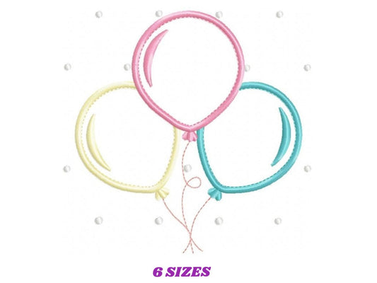 Balloon embroidery design - Birthday embroidery designs machine embroidery pattern - Baby shower embroidery file - balloon applique party