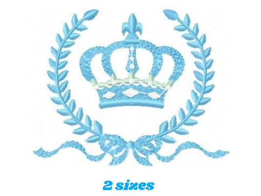 Crown embroidery designs - Laurel Wreath with Crown embroidery design machine embroidery pattern - baby boy embroidery file crown design