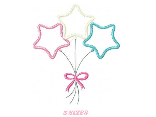 Star embroidery designs - balloons embroidery design machine embroidery pattern - Star applique design - kid embroidery birthday embroidery
