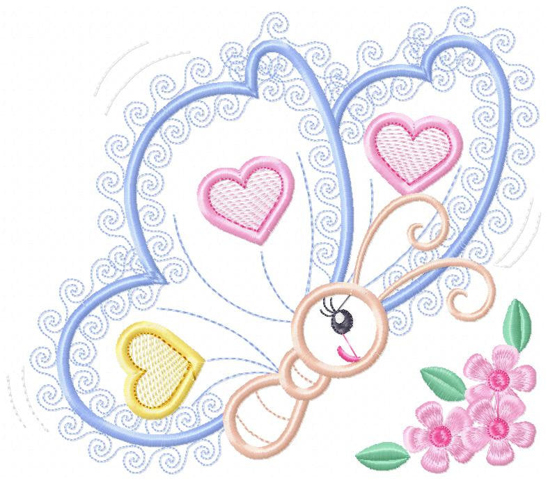 Butterfly embroidery design - Animal embroidery designs machine embroidery pattern - Baby girl embroidery file - butterfly applique design