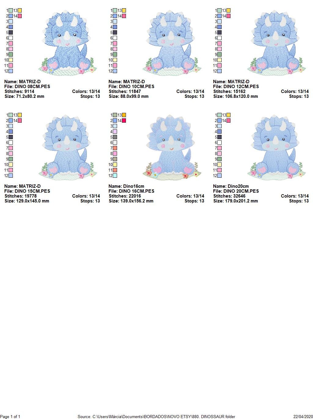 Dinosaur embroidery designs - Dino embroidery design machine embroidery pattern - instant download - Baby boy embroidery file Triceratops