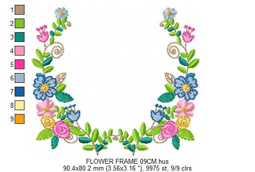 Monogram Frame embroidery designs - Flower embroidery design machine embroidery pattern - rose wreath embroidery file - baby girl embroidery Marcia Embroidery