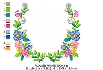 Monogram Frame embroidery designs - Flower embroidery design machine embroidery pattern - rose wreath embroidery file - baby girl embroidery Marcia Embroidery