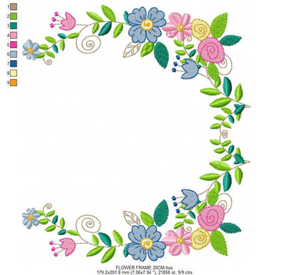 Monogram Frame embroidery designs - Flower embroidery design machine embroidery pattern - rose wreath embroidery file - baby girl embroidery Marcia Embroidery