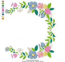 Carica l&#39;immagine nel visualizzatore di Gallery, Monogram Frame embroidery designs - Flower embroidery design machine embroidery pattern - rose wreath embroidery file - baby girl embroidery
