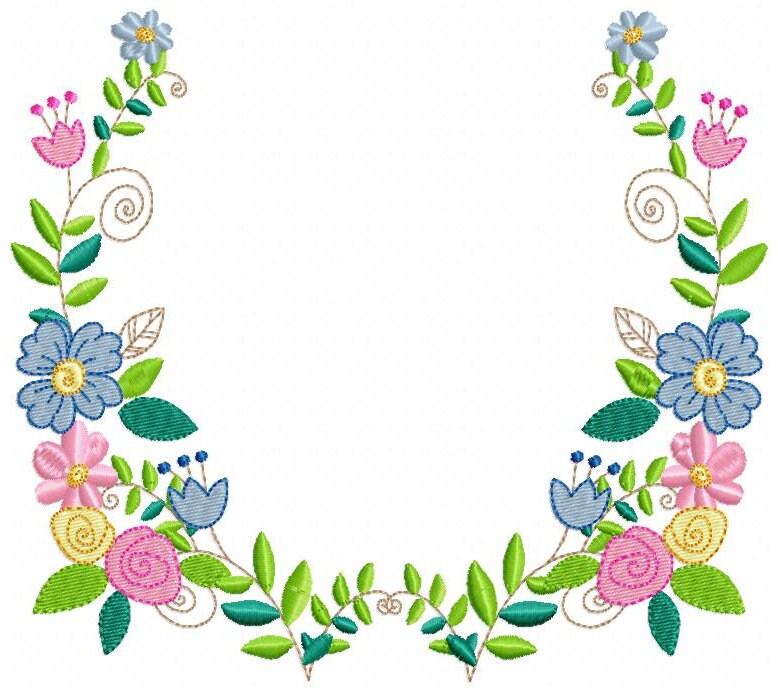 Monogram Frame embroidery designs - Flower embroidery design machine embroidery pattern - rose wreath embroidery file - baby girl embroidery Marcia Embroidery