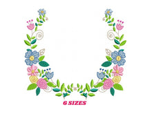 Charger l&#39;image dans la galerie, Monogram Frame embroidery designs - Flower embroidery design machine embroidery pattern - rose wreath embroidery file - baby girl embroidery
