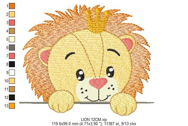 Peek a boo Lion embroidery designs - Safari embroidery design machine embroidery pattern - Baby boy embroidery file