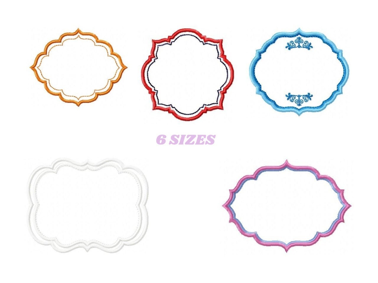 Frame embroidery designs set - Frame Applique Design Machine embroidery pattern - Monogram frame shape tag embroidery file instant download