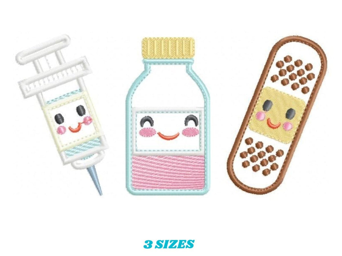Band aid embroidery design - Pillbox embroidery designs machine embroidery pattern - emergency medical kit applique - injection embroidery