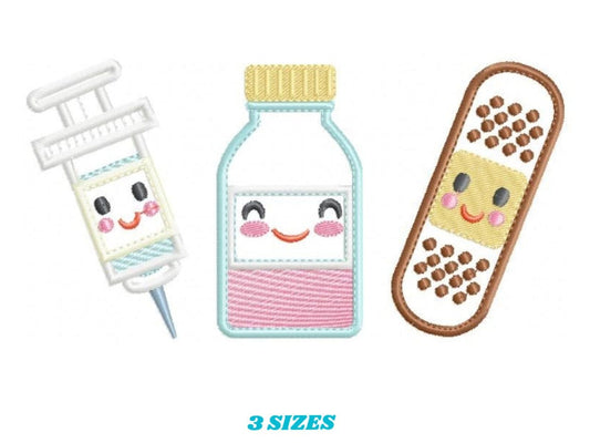 Band aid embroidery design - Pillbox embroidery designs machine embroidery pattern - emergency medical kit applique - injection embroidery