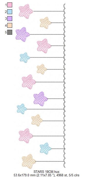 Star embroidery design - rain embroidery design machine embroidery pattern - baby girl embroidery file - digital file instant download