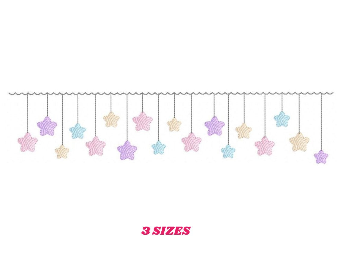 Star embroidery design - rain embroidery design machine embroidery pattern - baby girl embroidery file - digital file instant download