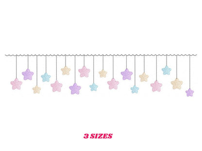 Star embroidery design - rain embroidery design machine embroidery pattern - baby girl embroidery file - digital file instant download