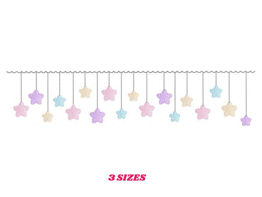 Star embroidery design - rain embroidery design machine embroidery pattern - baby girl embroidery file - digital file instant download
