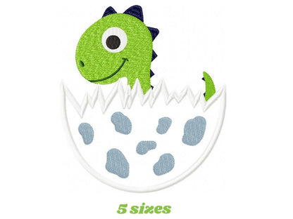 Dinosaur embroidery designs - Dino egg applique machine embroidery pattern - Baby Boy Dragon file - Instant digital download pes jef dst hus